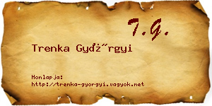 Trenka Györgyi névjegykártya