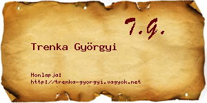 Trenka Györgyi névjegykártya